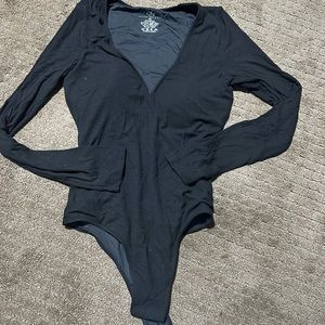 Klassy Network Black V-neck Onsie